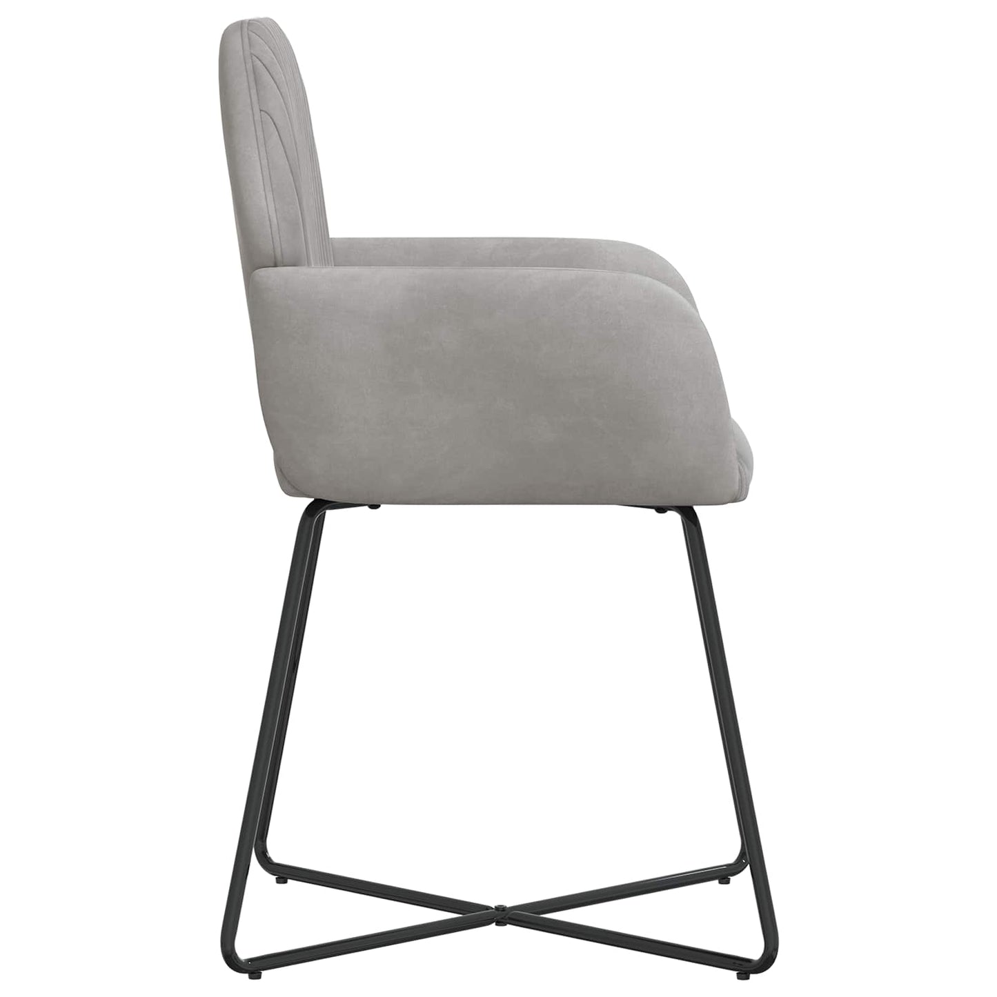 vidaXL Καρέκλες φαγητού 2 pcs Βελούδο Ανοιχτό γκρι 55 x 50 x 84 εκ.
