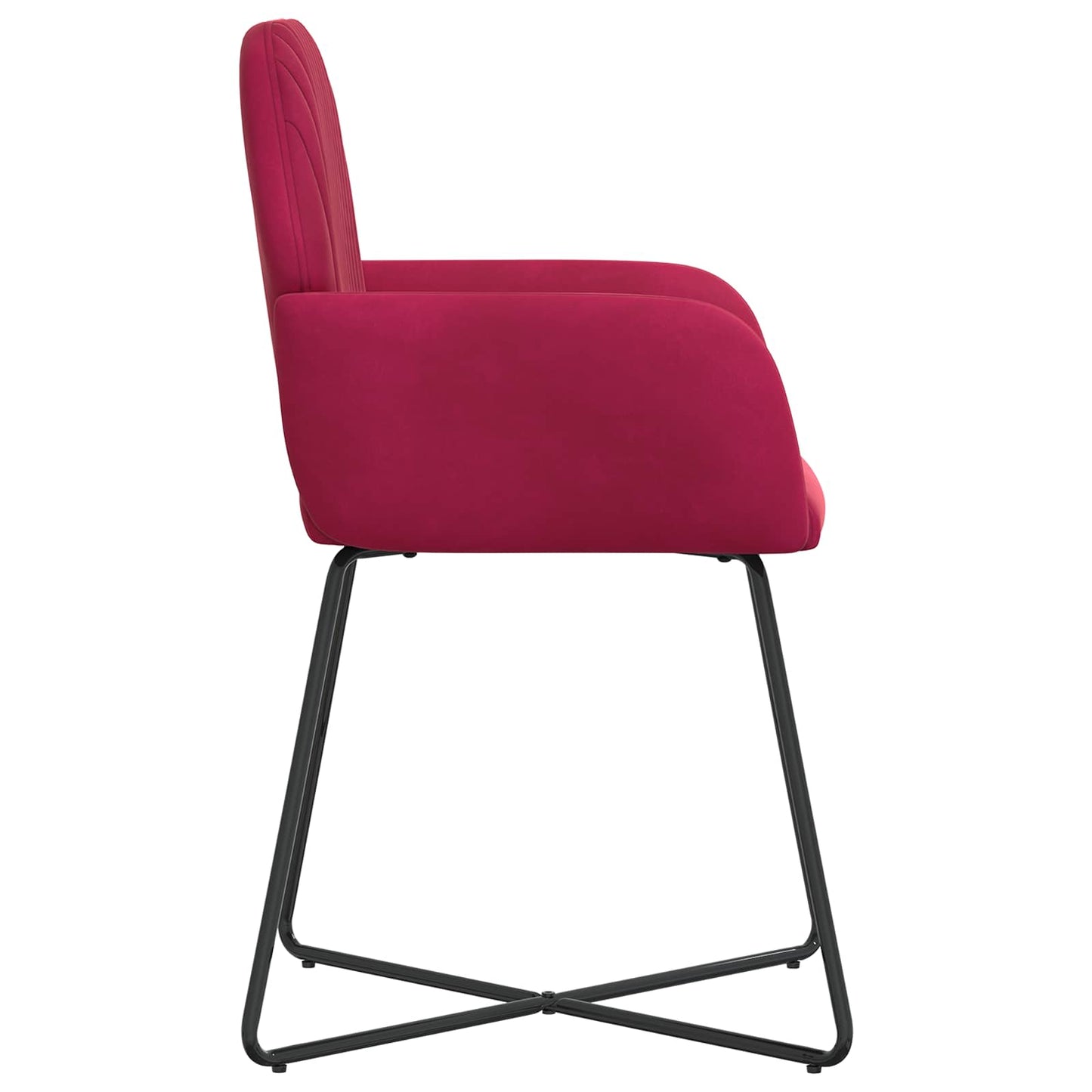 vidaXL Καρέκλες φαγητού 2 pcs Βελούδο Κόκκινο 55 x 50 x 84 εκ.