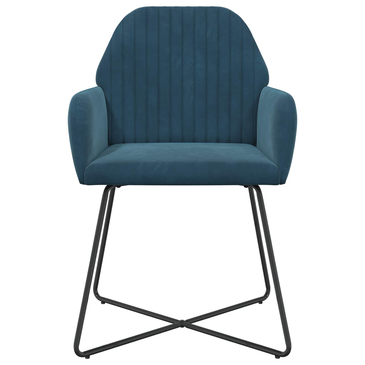 vidaXL Καρέκλες φαγητού 2 pcs Βελούδο Μπλε 55 x 50 x 84 εκ.
