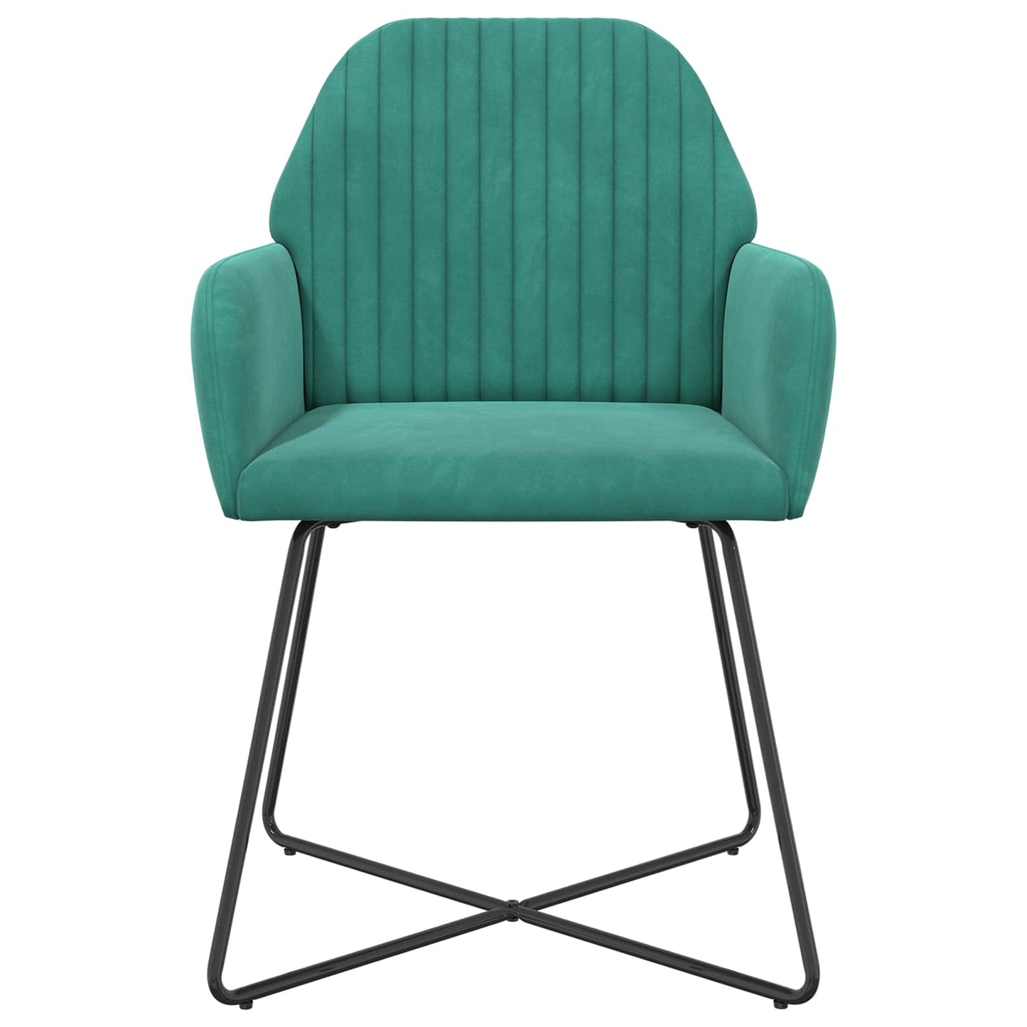 vidaXL Καρέκλες φαγητού 2 pcs Βελούδο Τιρκουάζ 55 x 50 x 84 εκ.