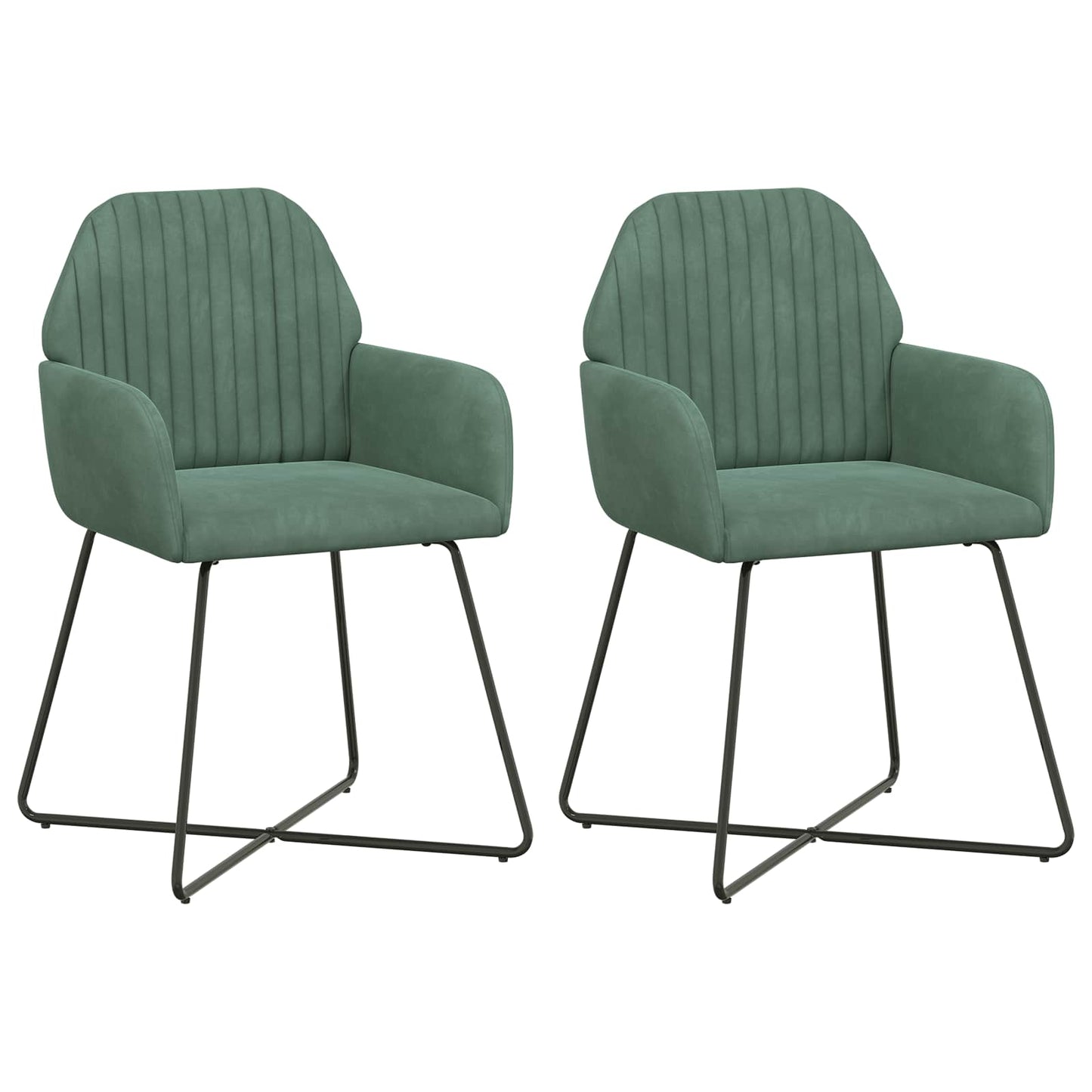 vidaXL Καρέκλες φαγητού 2 pcs Βελούδο Θαλασσί 55 x 50 x 84 εκ.