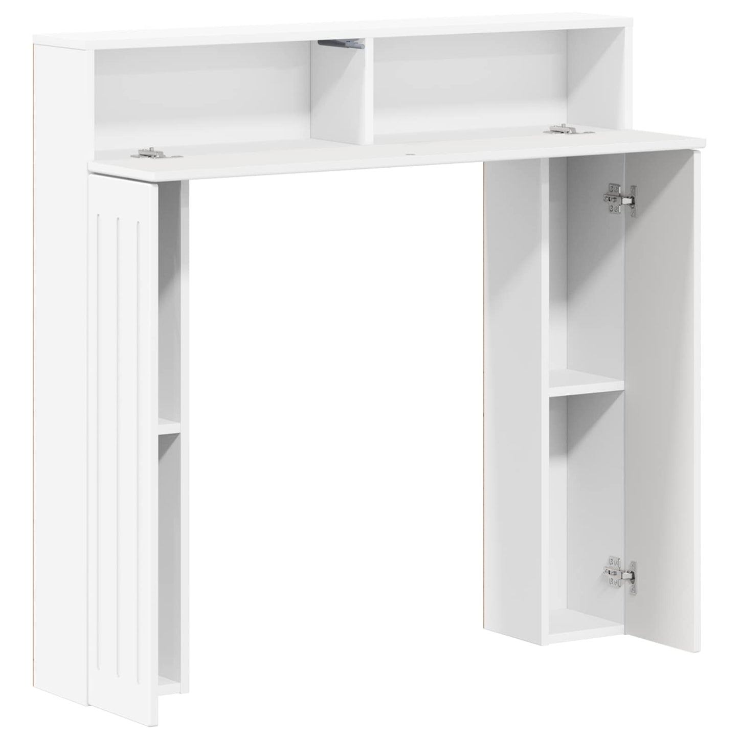 vidaXL Περίβλημα τζακιού Λευκό 102 x 18 x 100,5 εκ Επεξεργασμένο Ξύλο