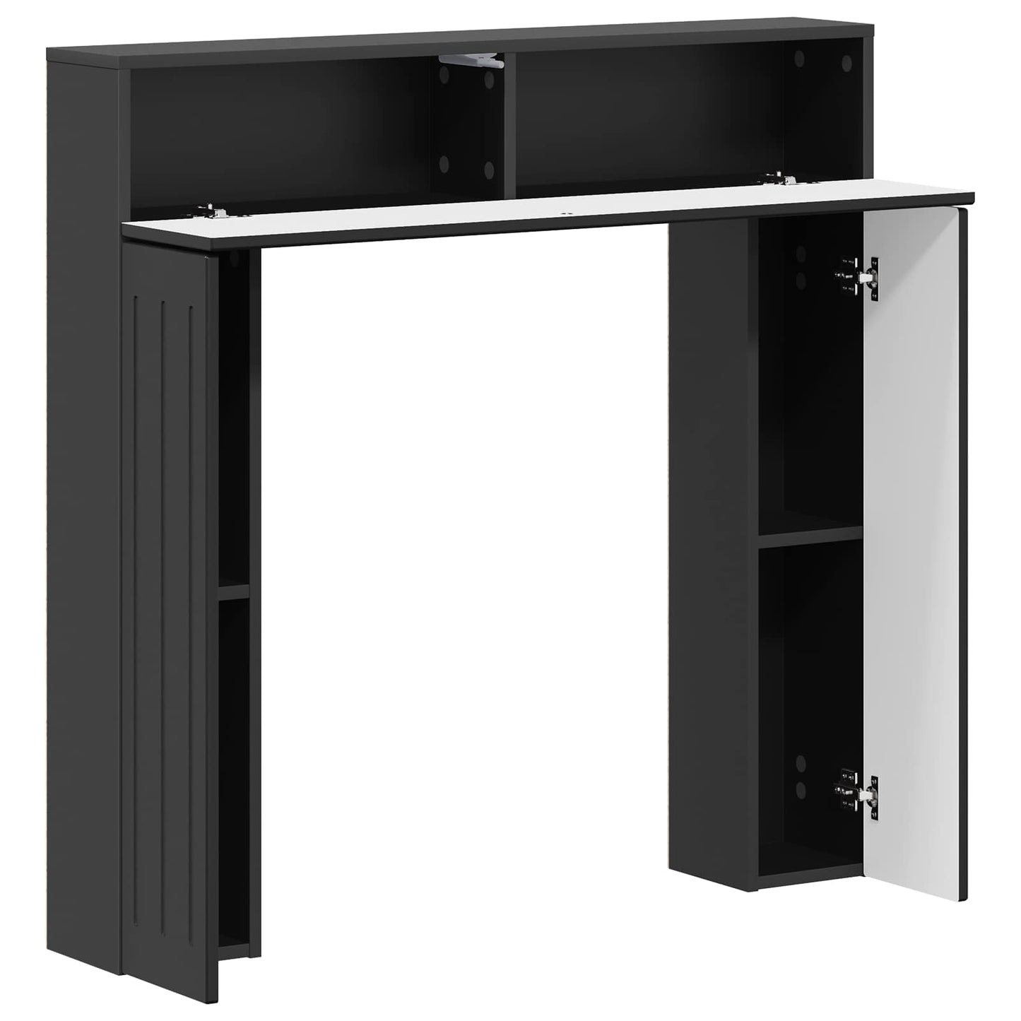 vidaXL Περίβλημα τζακιού Μαύρο 102 x 18 x 100,5 εκ Επεξεργασμένο Ξύλο