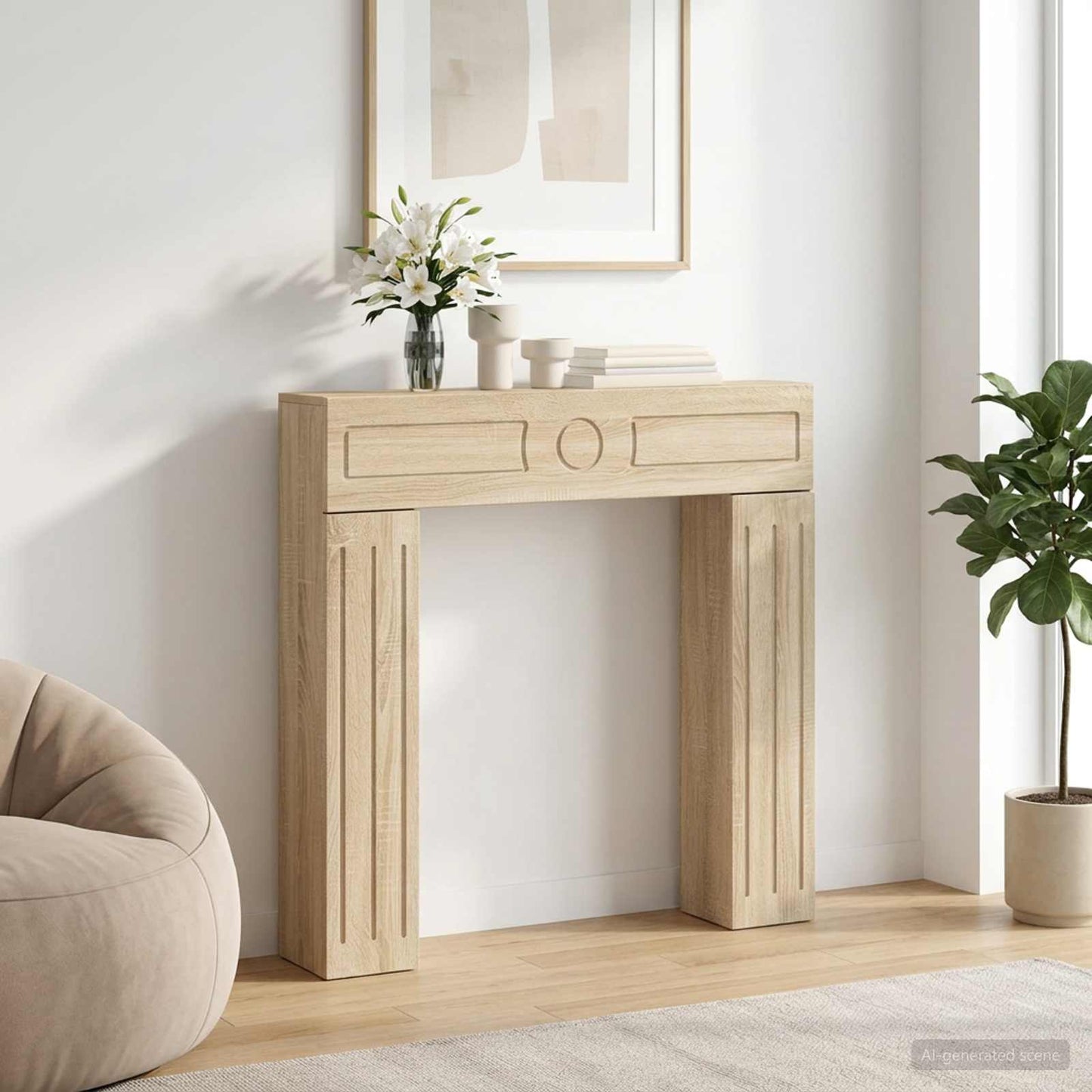 vidaXL Περίβλημα τζακιού Sonoma Δρυς 102 x 18 x 100,5 εκ