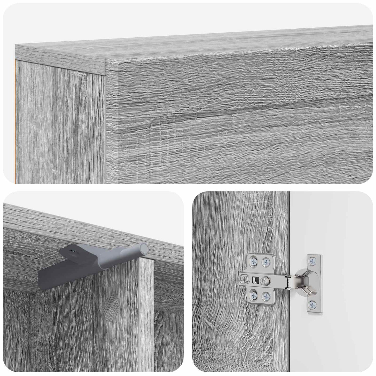 vidaXL Περίβλημα τζακιού Γκρι Sonoma 102 x 18 x 100,5 εκ