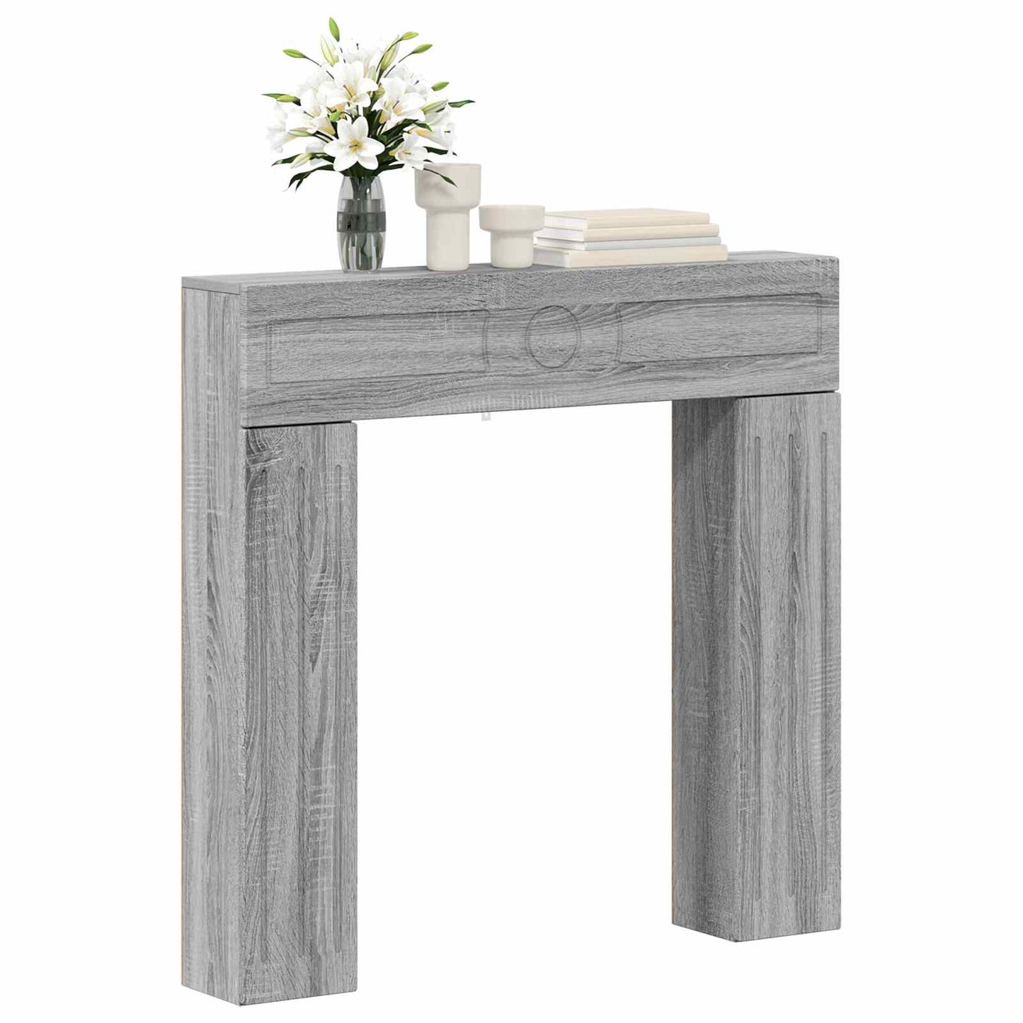 vidaXL Περίβλημα τζακιού Γκρι Sonoma 102 x 18 x 100,5 εκ