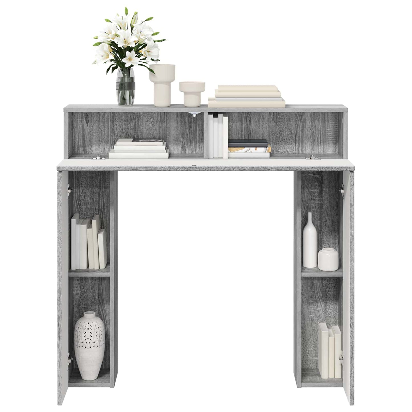 vidaXL Περίβλημα τζακιού Γκρι Sonoma 102 x 18 x 100,5 εκ