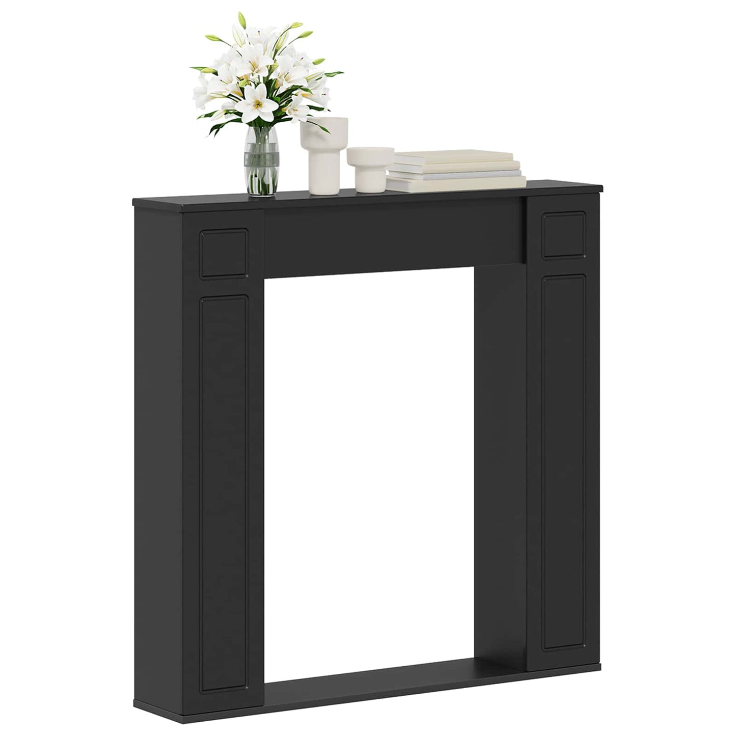 vidaXL Περίβλημα τζακιού Μαύρο 100 x 20 x 100 cm Επεξεργασμένο Ξύλο