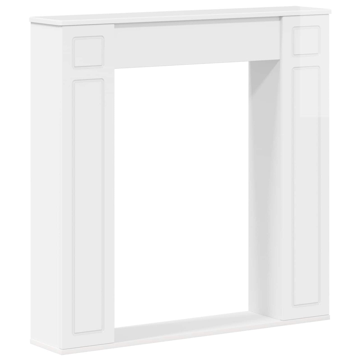 vidaXL Περίβλημα τζακιού Γυαλιστερό Λευκό 100 x 20 x 100 cm