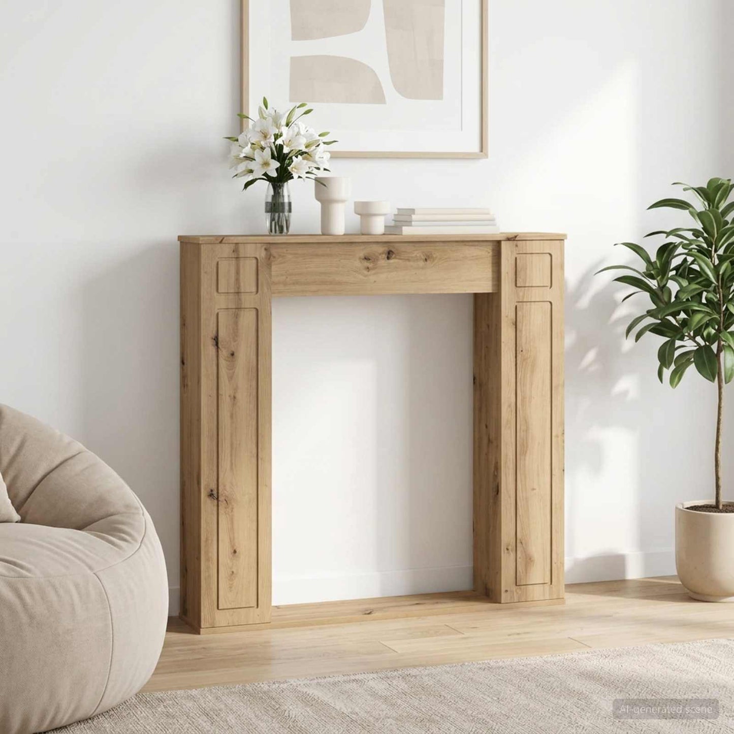 vidaXL Περίβλημα τζακιού Artisan Δρυς 100 x 20 x 100 cm