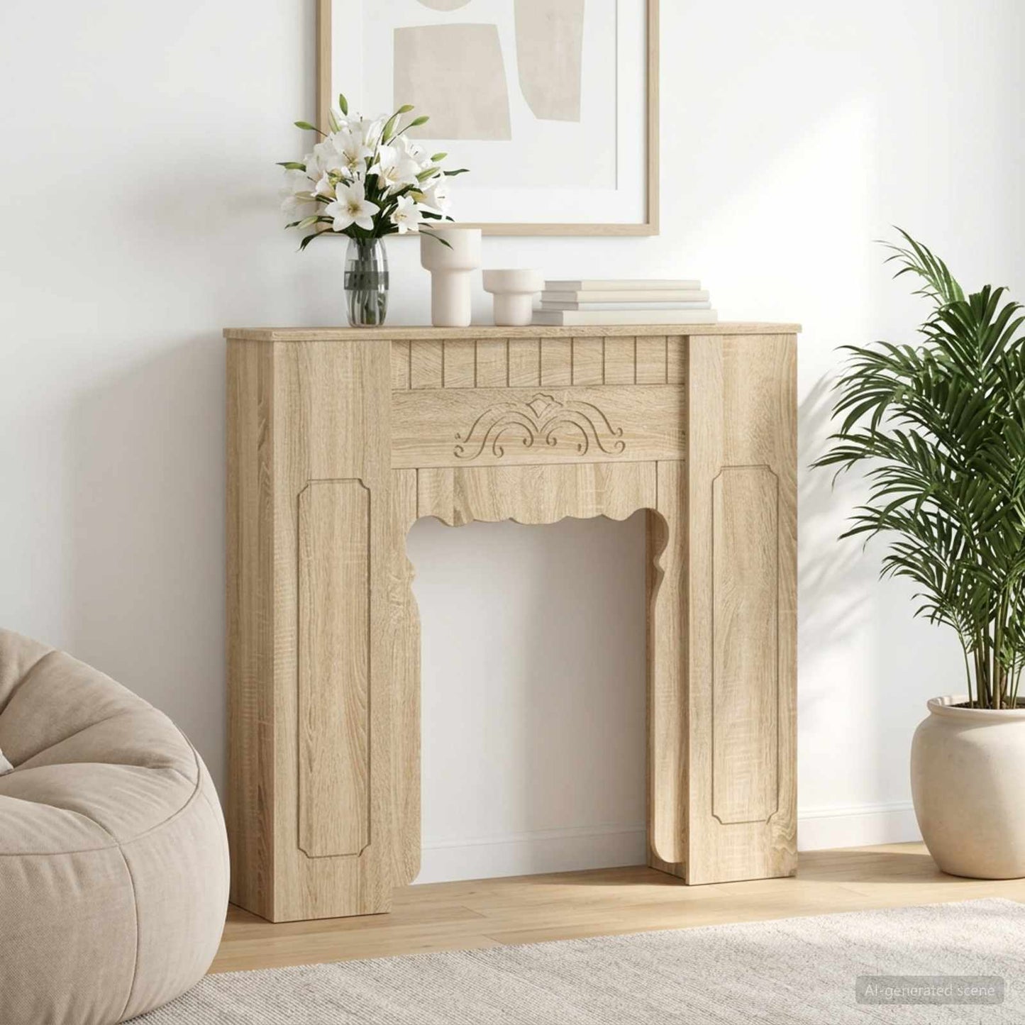 vidaXL Περίβλημα τζακιού Sonoma Δρυς 93 x 20 x 89 εκ