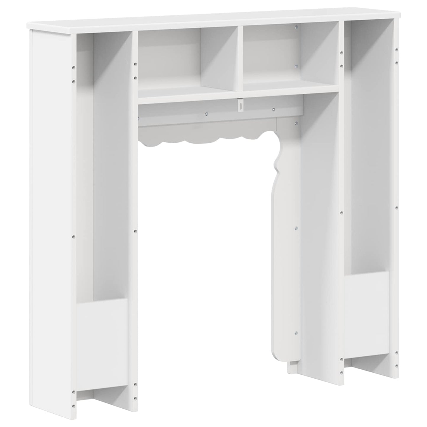 vidaXL Περίβλημα τζακιού Γυαλιστερό Λευκό 93 x 20 x 89 εκ