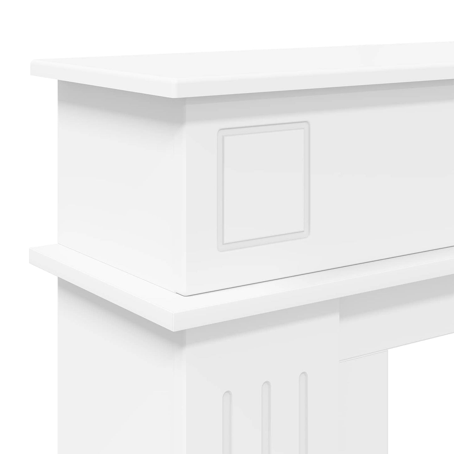 vidaXL Περίβλημα τζακιού Λευκό 102 x 26 x 100 εκ Επεξεργασμένο Ξύλο