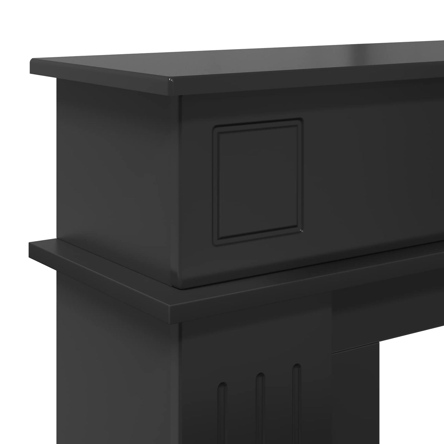 vidaXL Περίβλημα τζακιού Μαύρο 102 x 26 x 100 εκ Επεξεργασμένο Ξύλο