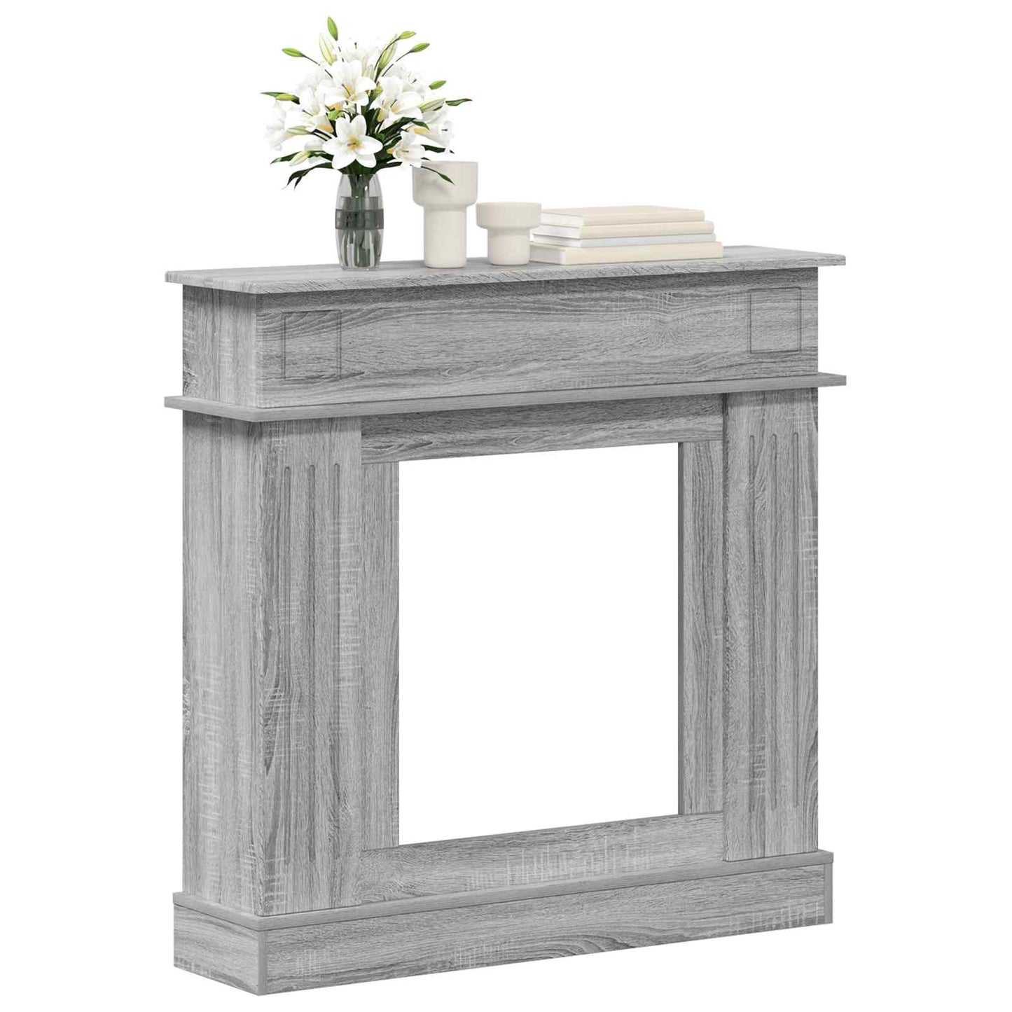 vidaXL Περίβλημα τζακιού Γκρι Sonoma 102 x 26 x 100 εκ