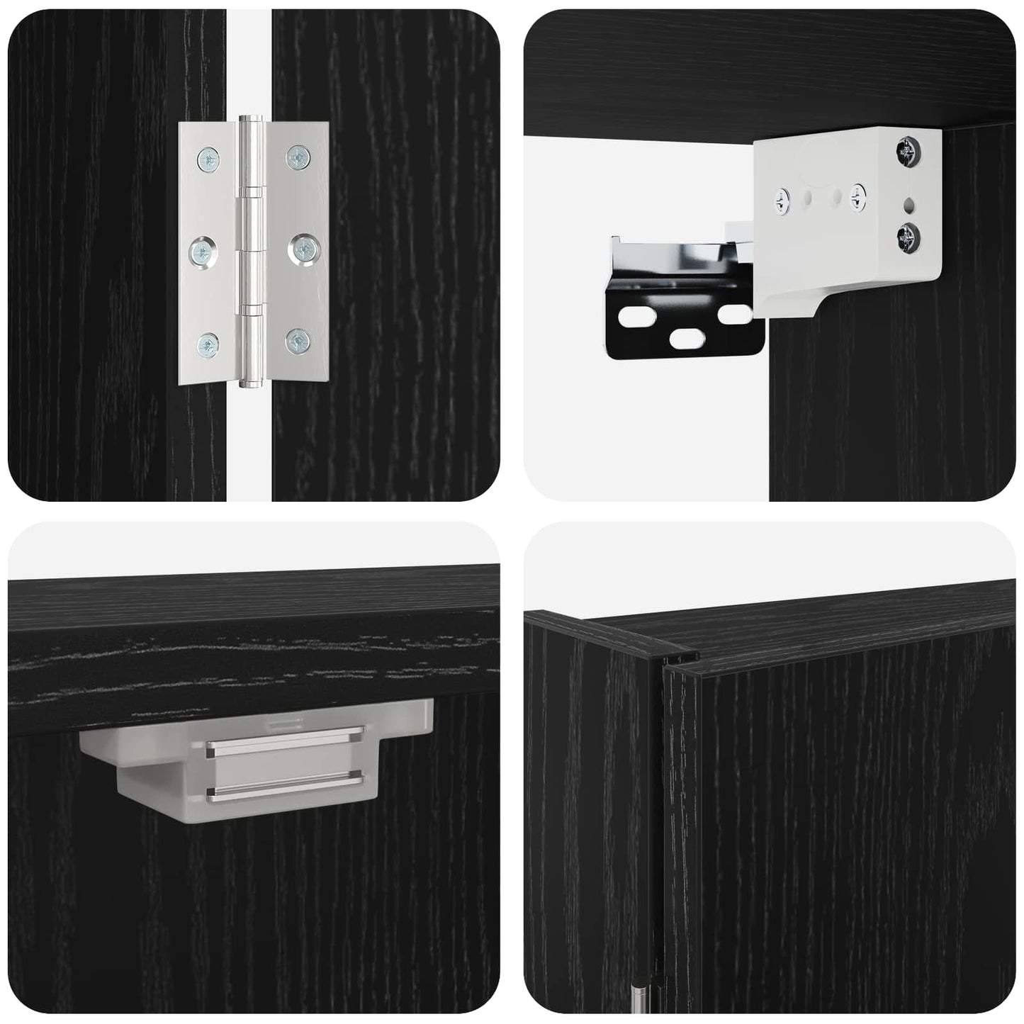 vidaXL Ντουλάπα Πινάκων Βελών Μαύρη Δρυς 56 x 12 x 53,5 εκ.