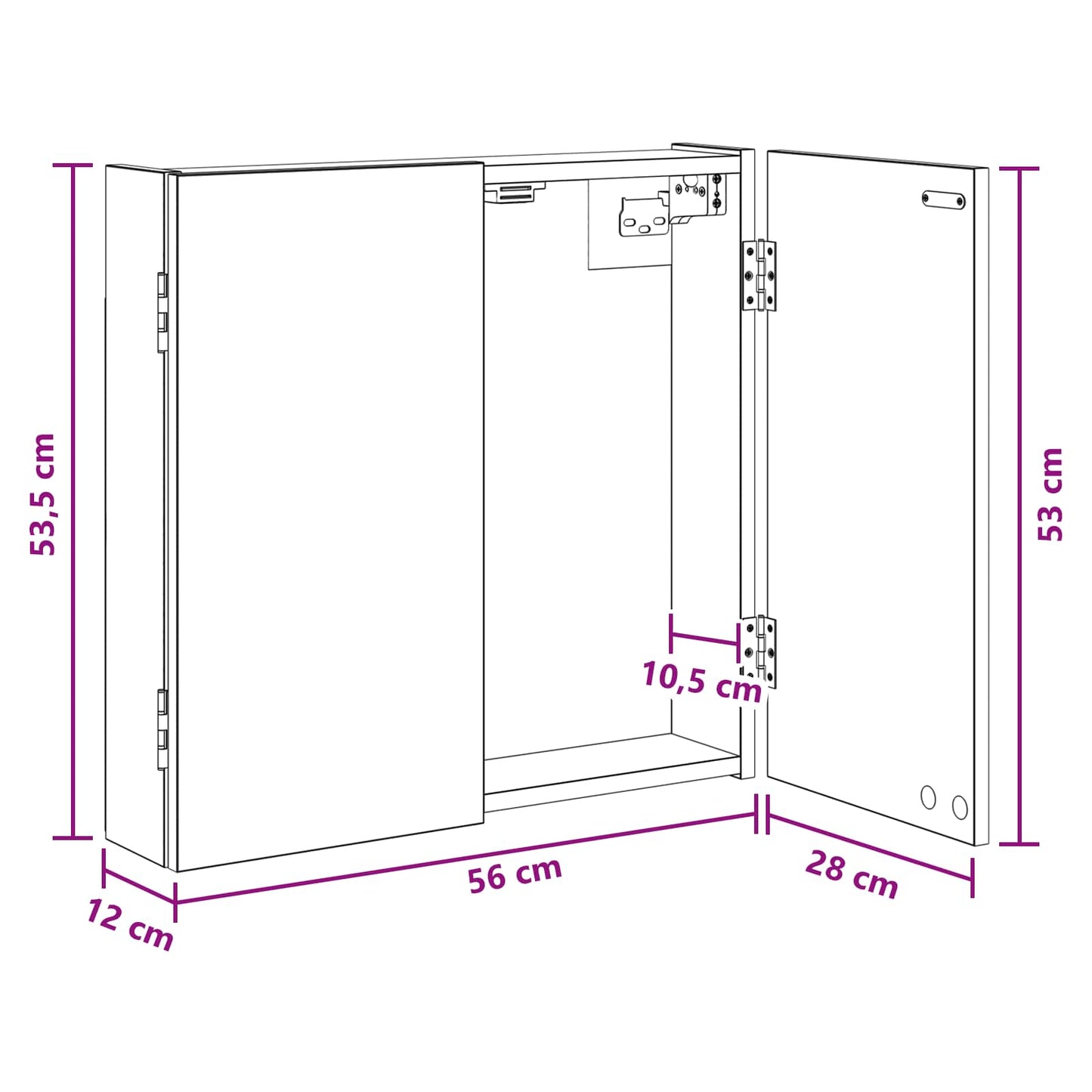 vidaXL Ντουλάπα Πινάκων Βελών Μαύρη Δρυς 56 x 12 x 53,5 εκ.