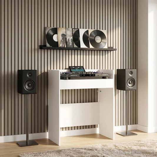 vidaXL Πίνακας DJ Λευκό 102 x 45 x 102 εκ. Επεξεργασμένο Ξύλο