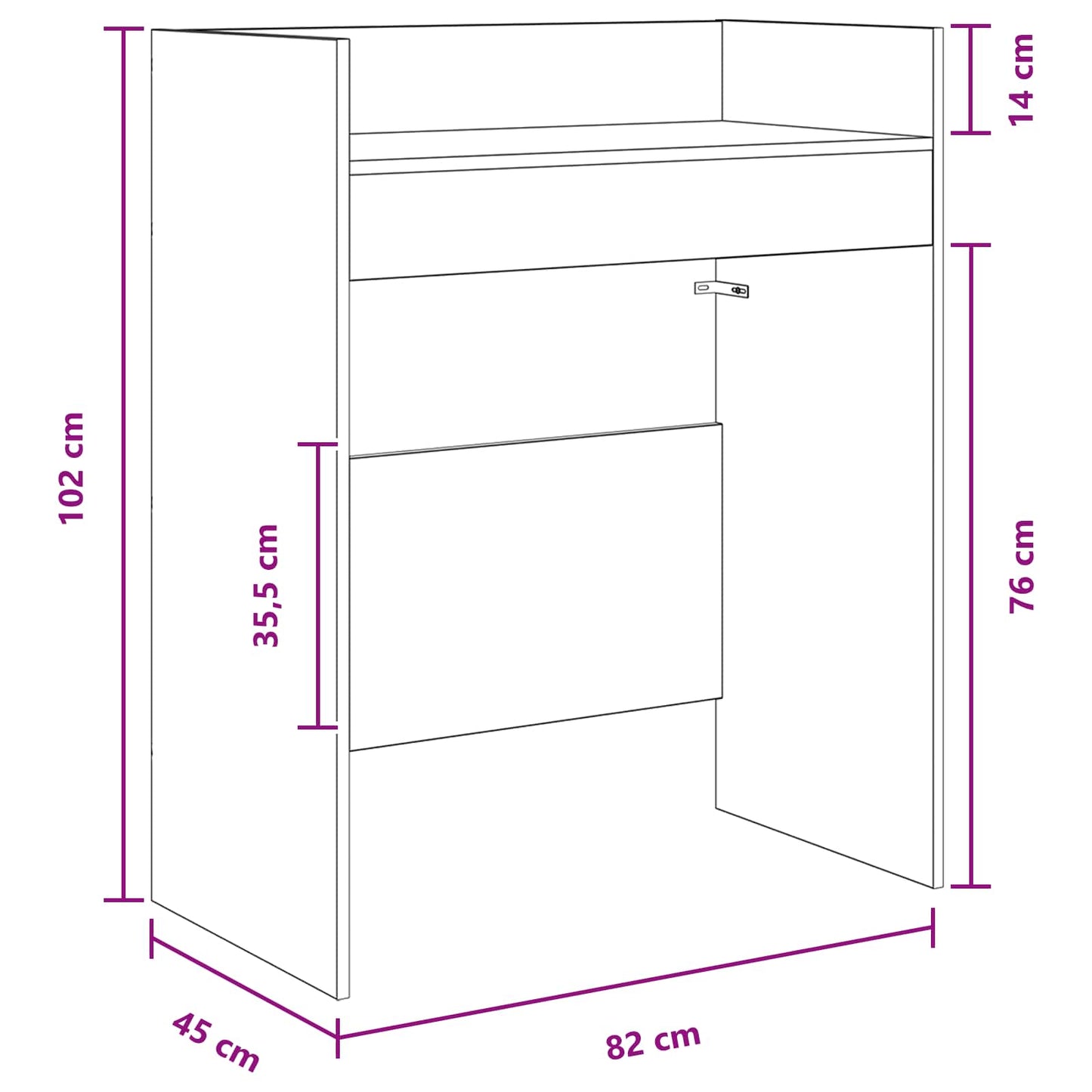 vidaXL Πίνακας DJ Sonoma Δρυς 82 x 45 x 102 εκ. Επεξεργασμένο Ξύλο