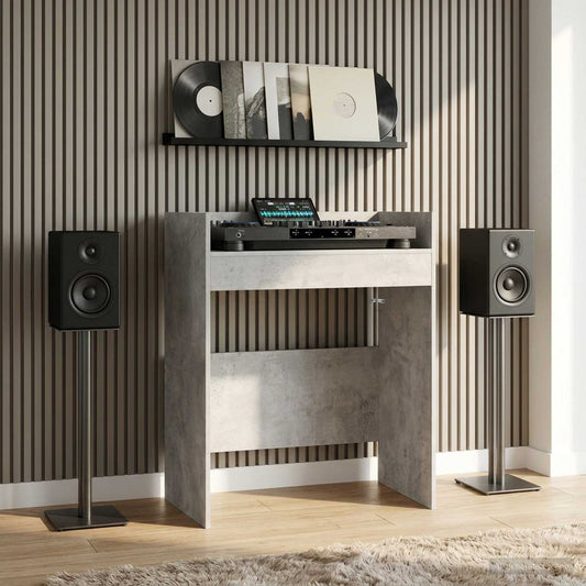 vidaXL Πίνακας DJ Γκρι Σκυροδέματος 82 x 45 x 102 εκ.