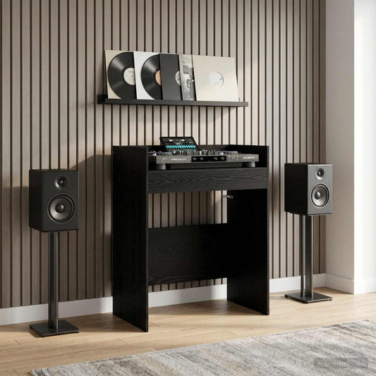 vidaXL Πίνακας DJ Μαύρη Δρυς 62 x 45 x 102 εκ. Επεξεργασμένο Ξύλο