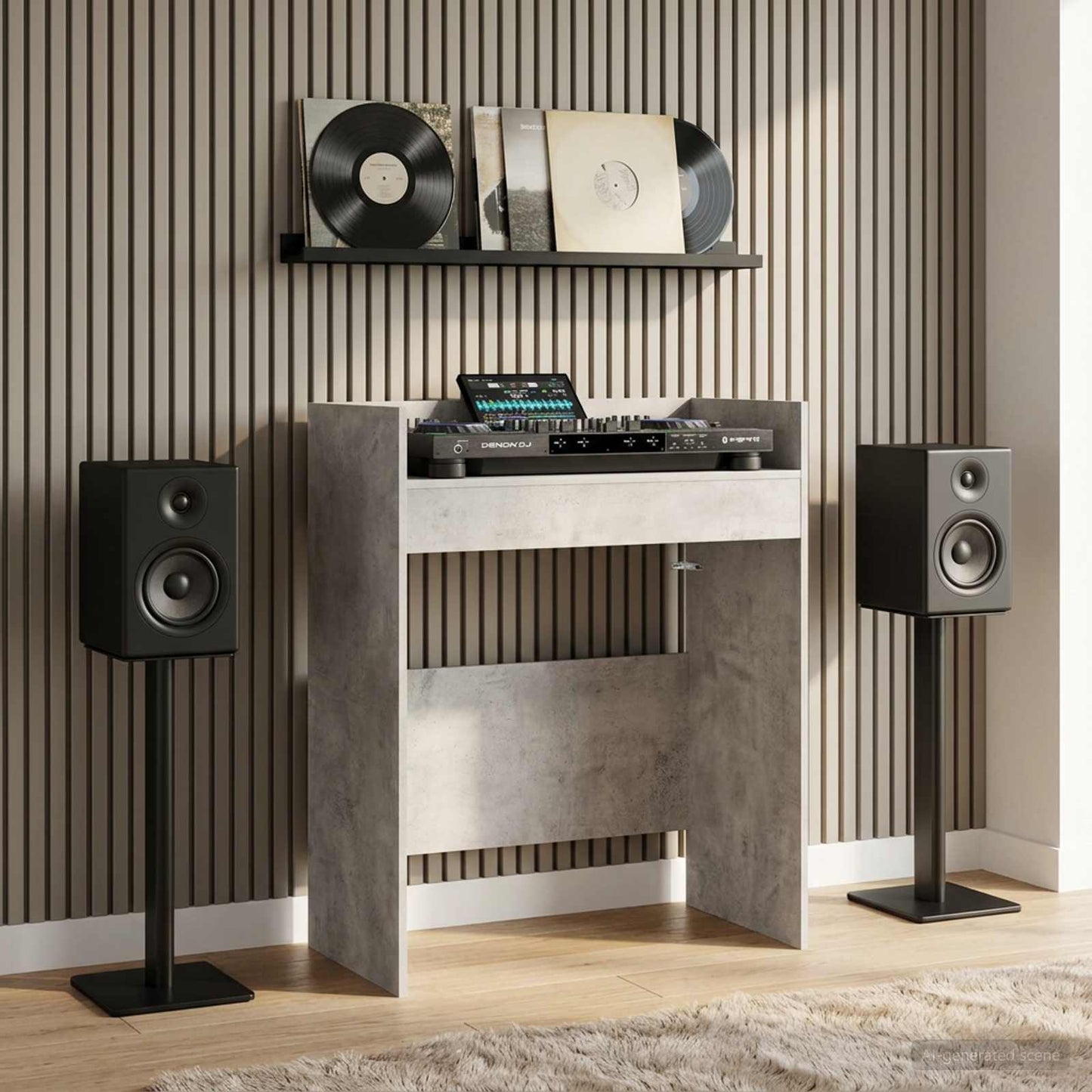 vidaXL Πίνακας DJ Γκρι Σκυροδέματος 62 x 45 x 102 εκ.