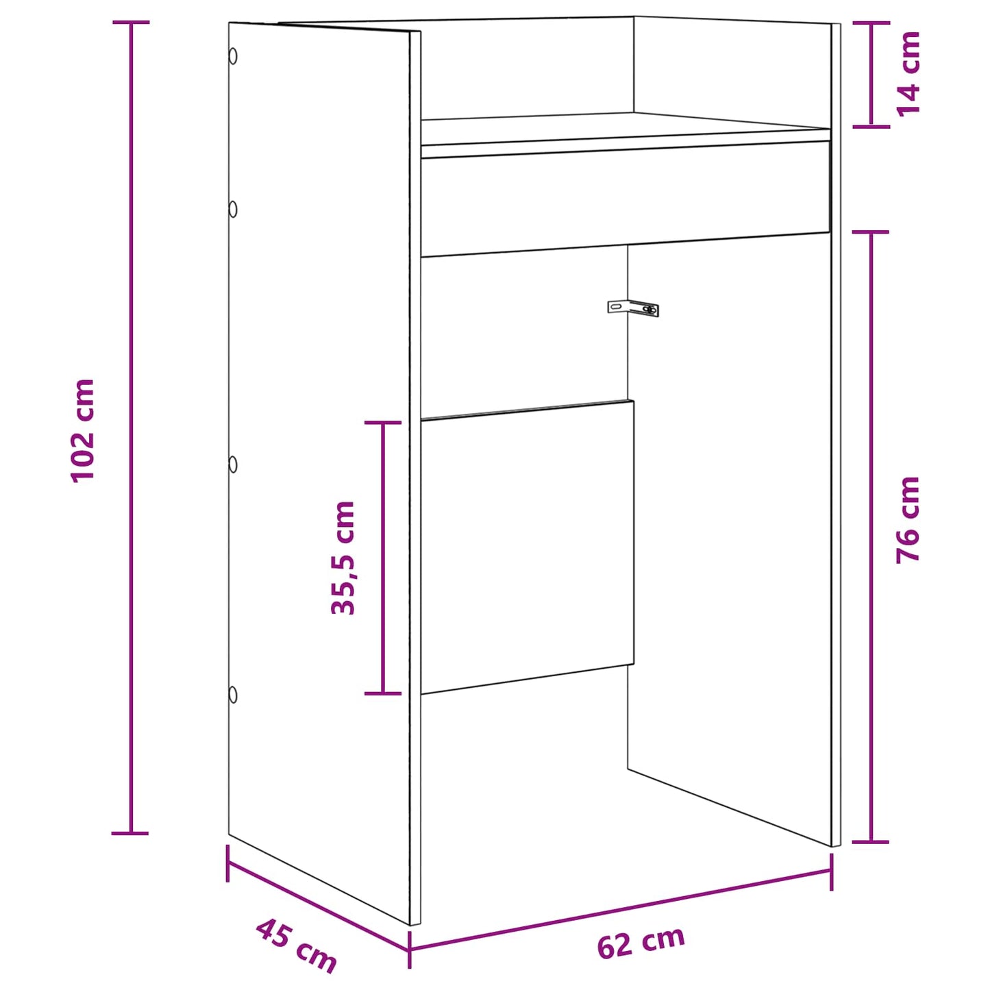 vidaXL Πίνακας DJ Καπνισμένο Ξύλο Δρυός 62 x 45 x 102 εκ.