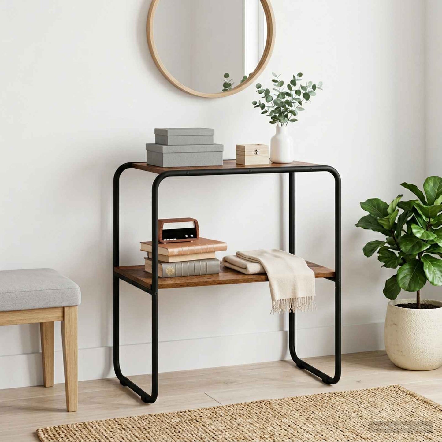 vidaXL Τραπέζι κονσόλας Παλαιωμένο ξύλο 60 x 42,5 x 70 εκ