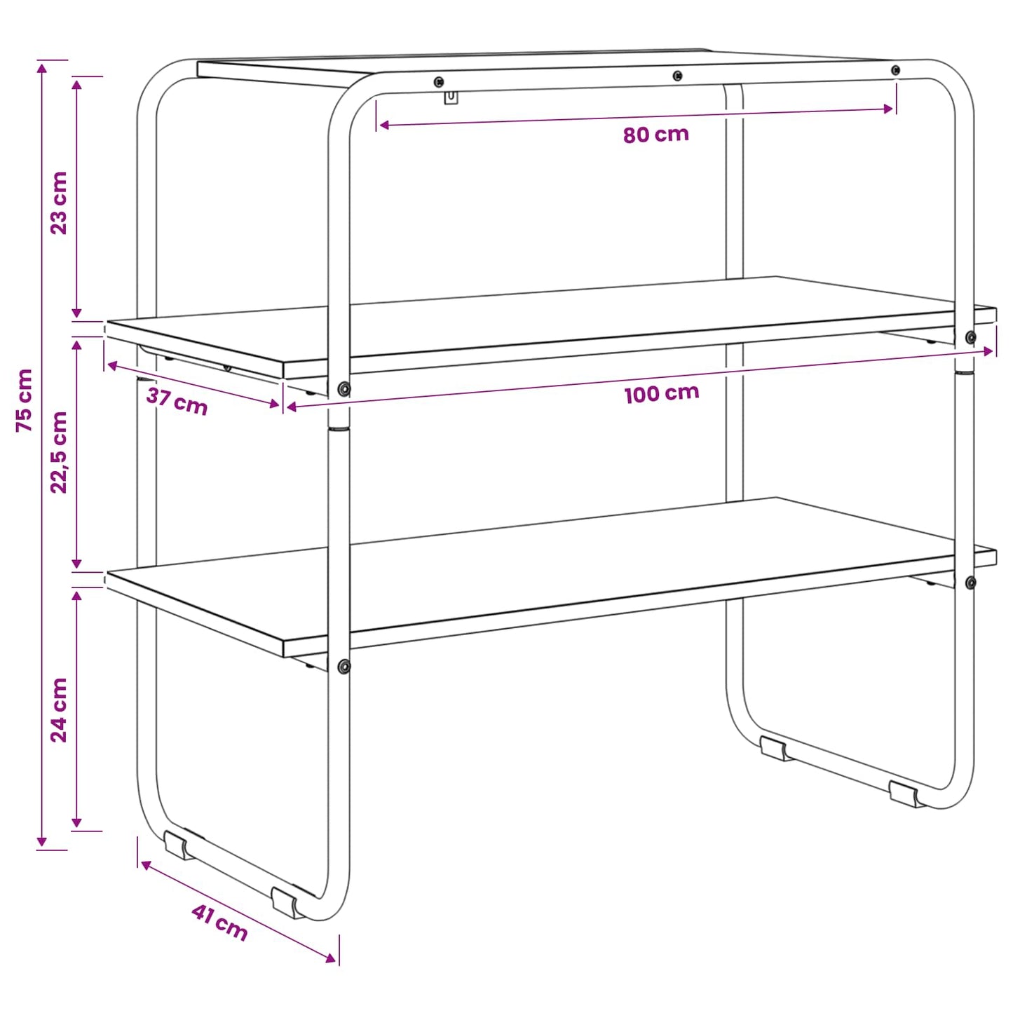 vidaXL Τραπέζι κονσόλας Γκρι Sonoma 100 x 41 x 75 εκ