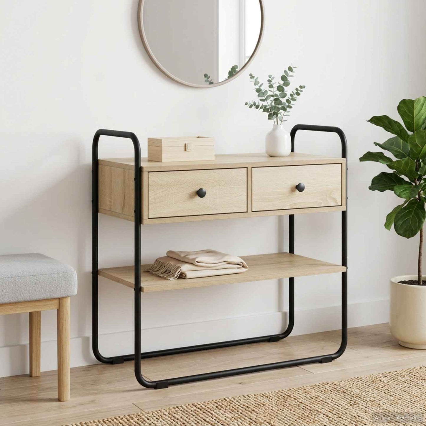 vidaXL Τραπέζι κονσόλας Sonoma Δρυς 80 x 40 x 75 εκ.