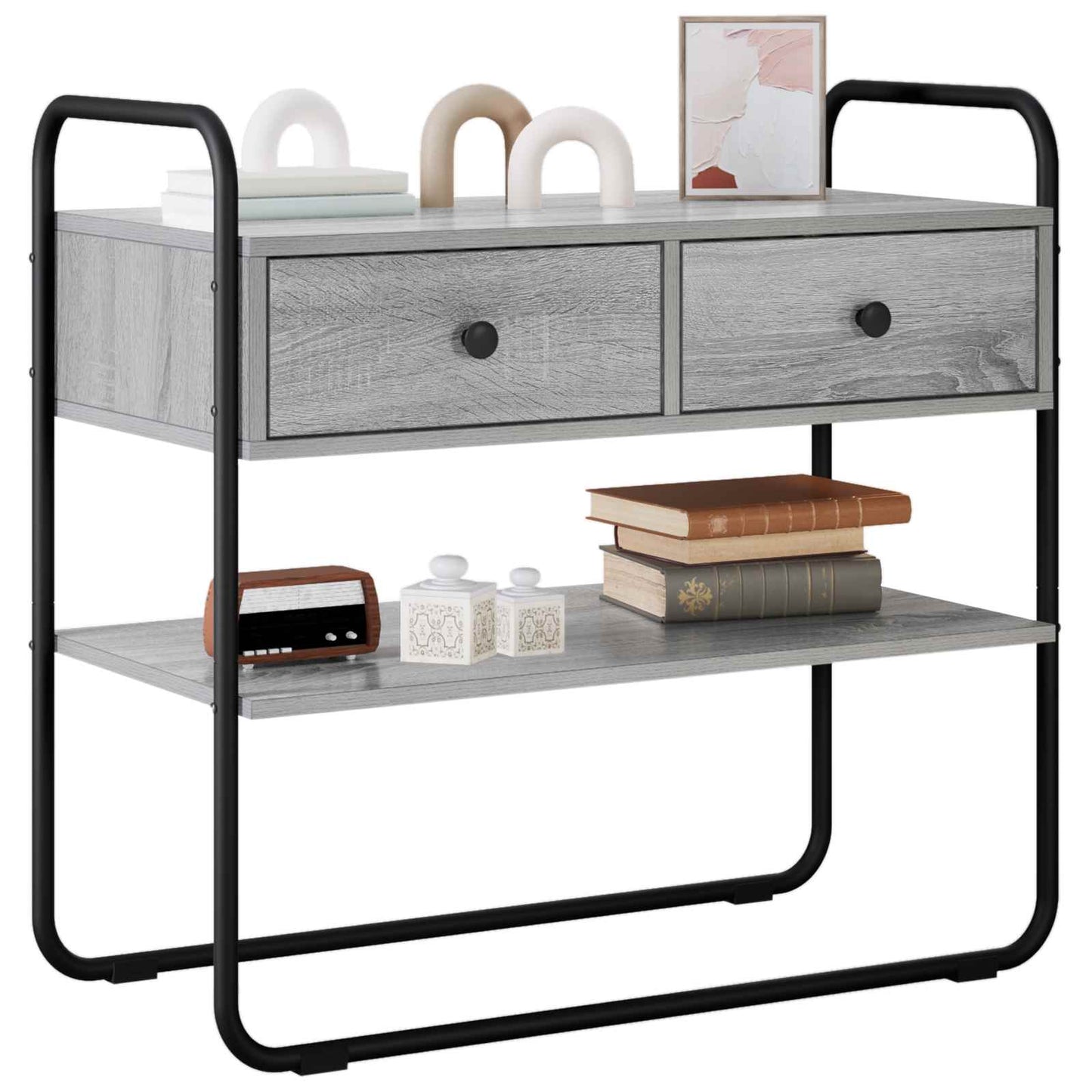 vidaXL Τραπέζι κονσόλας Γκρι Sonoma 100 x 40 x 75 cm