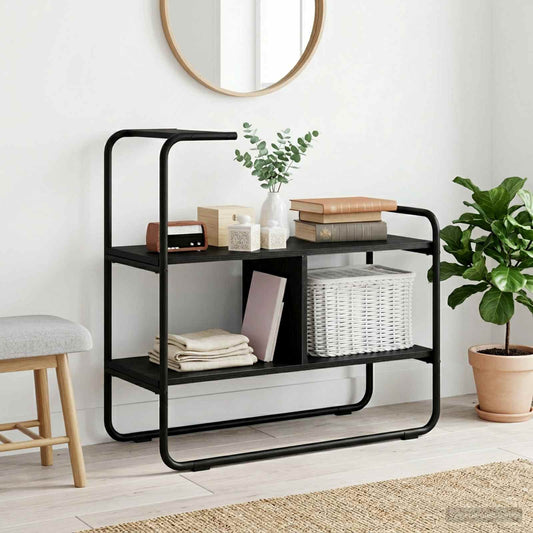 vidaXL Τραπέζι κονσόλας Μαύρη Δρυς 80 x 35 x 75 cm Επεξεργασμένο Ξύλο