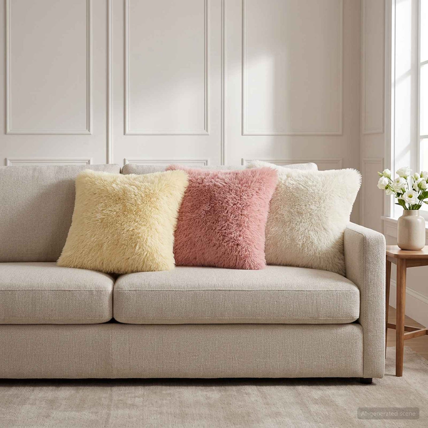 vidaXL Μαξιλάρι με μαξιλάρι HEERLEN 12 τεμ. Λευκό PV Φλίς