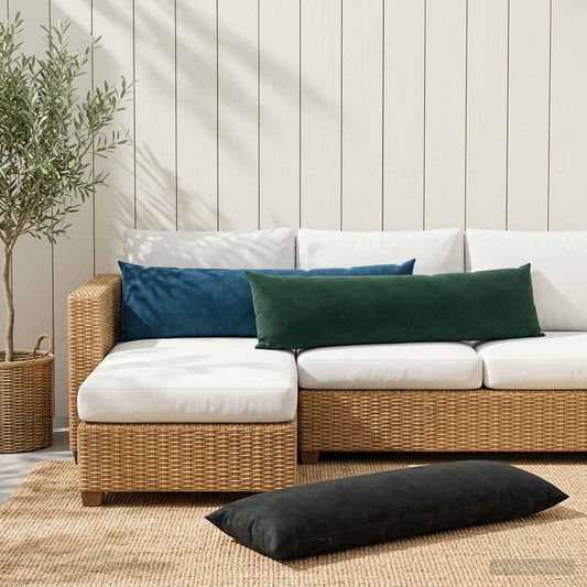 vidaXL Μαξιλάρι με μαξιλάρι HEERLEN Μπλε 40 x 145 εκ. Βελούδο