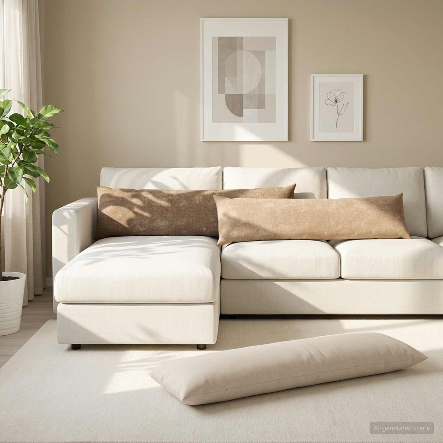 vidaXL Μαξιλάρι HEERLEN Καφέ 40 x 145 εκ. Ύφασμα Chenille