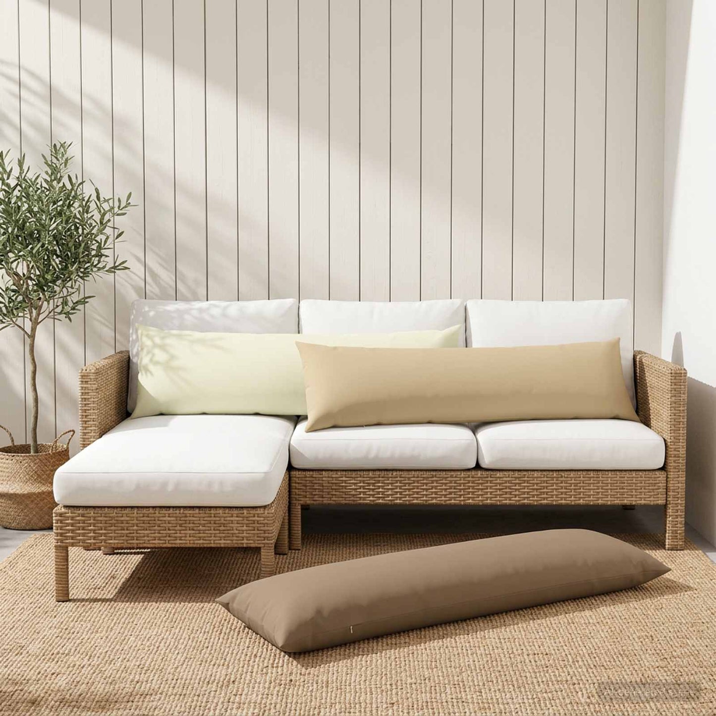 vidaXL Μαξιλάρι με μαξιλάρι HEERLEN Μπεζ 40 x 145 εκ. Πολυεστέρας