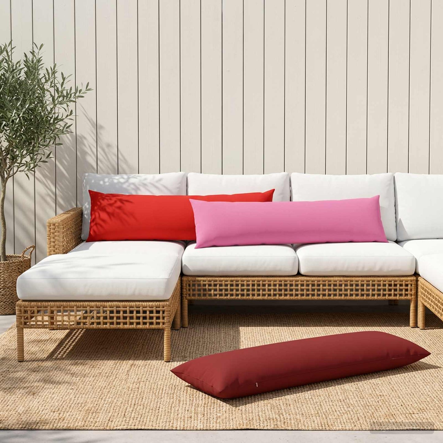 vidaXL Μαξιλάρι με μαξιλάρι HEERLEN Κόκκινο 40 x 145 εκ. Πολυεστέρας