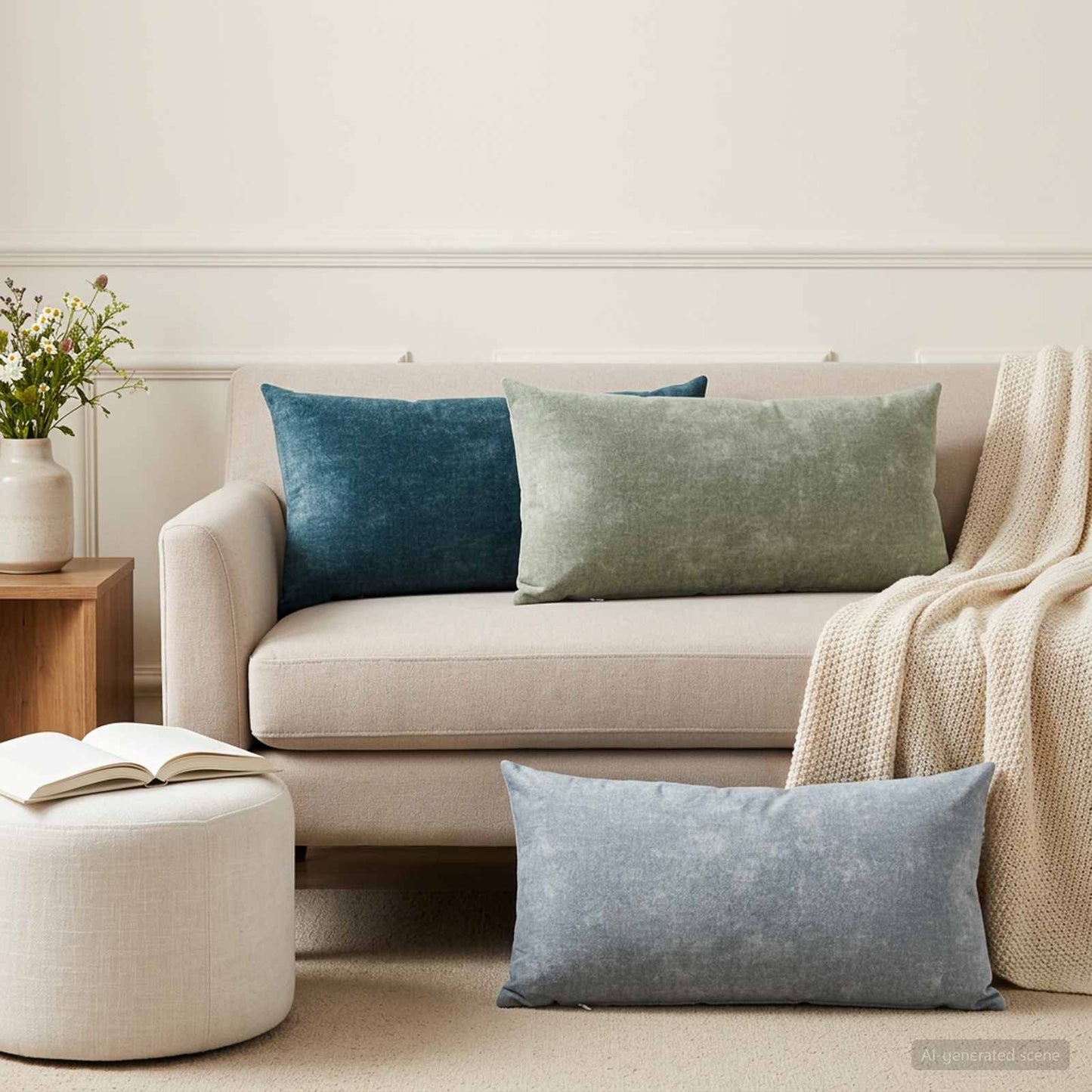 vidaXL Μαξιλάρι 6 τμχ. HEERLEN Πράσινο 40 x 80 cm Ύφασμα Chenille