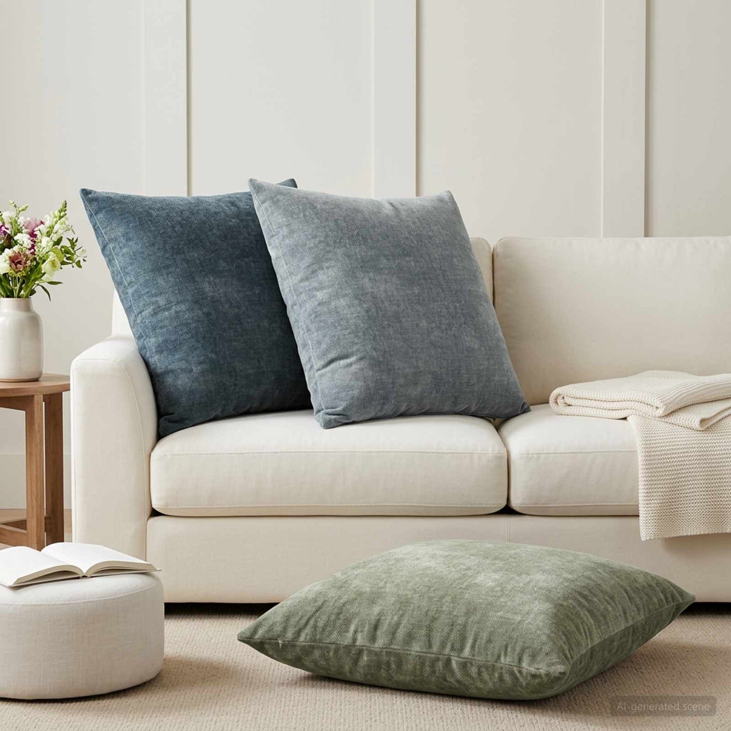 vidaXL Μαξιλάρι 2 τμχ. HEERLEN Πράσινο 65 x 65 εκ. Ύφασμα Chenille