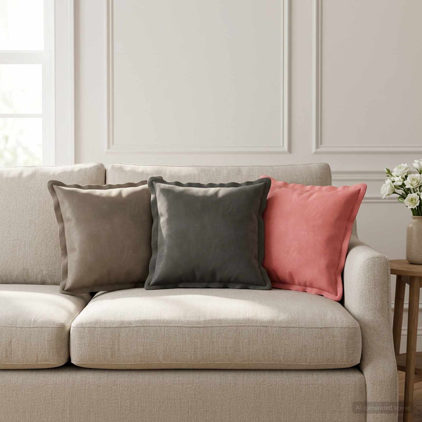 vidaXL Μαξιλάρι με μαξιλάρι HOUTEN 6 τμχ. Σκούρο Γκρι Βελούδο