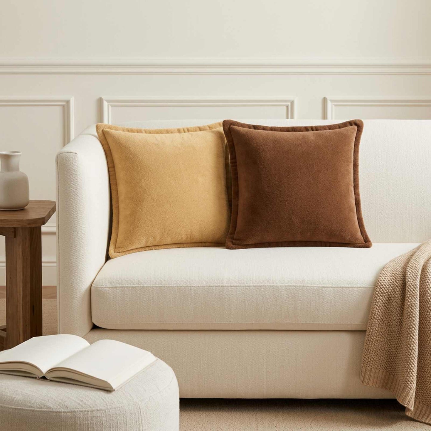 vidaXL Μαξιλάρι Ρίψης 6 τμχ. HOUTEN Taupe 35 x 35 cm Φανέλα