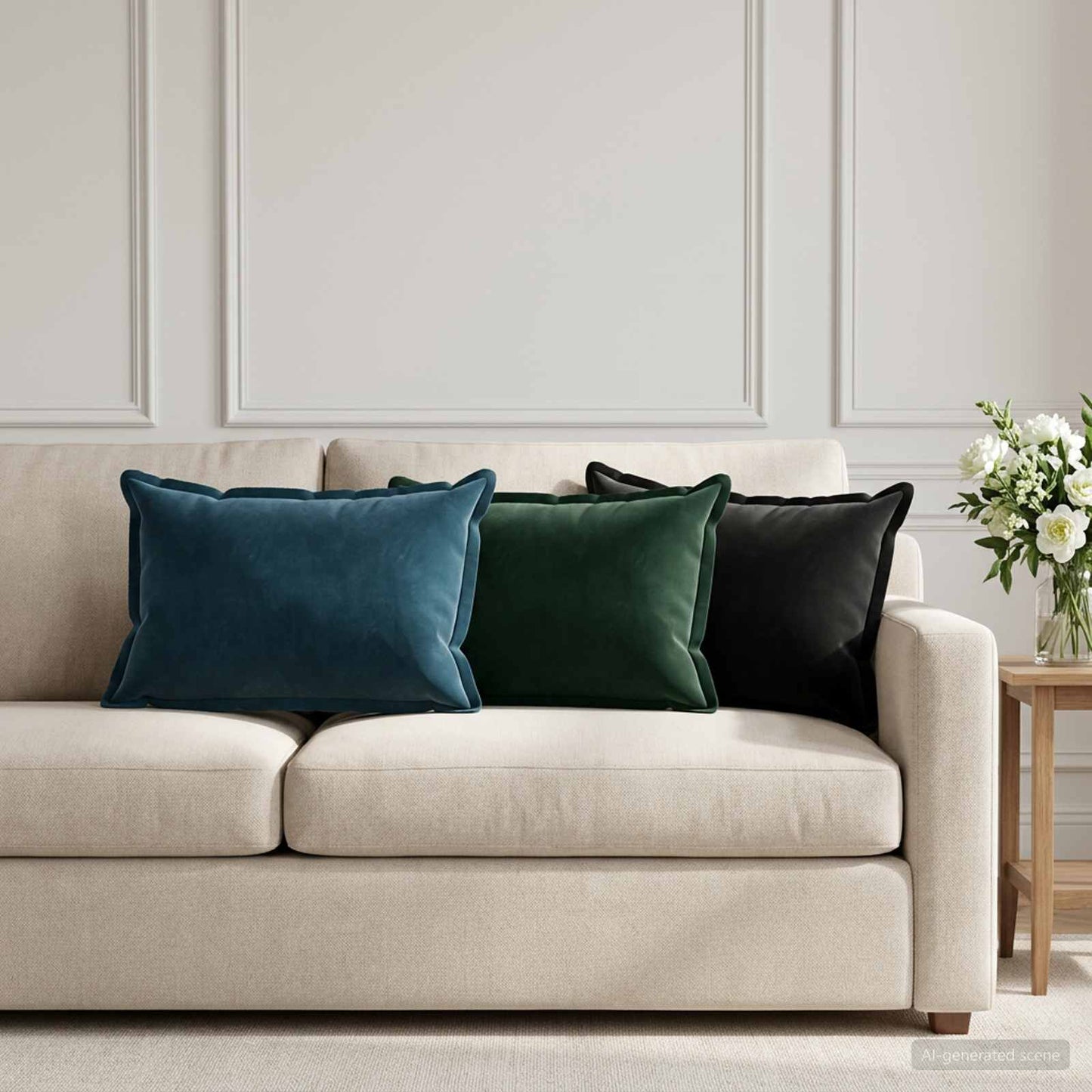 vidaXL Μαξιλάρι με μαξιλάρι HOUTEN 6 τμχ. Σκούρο Πράσινο Βελούδο