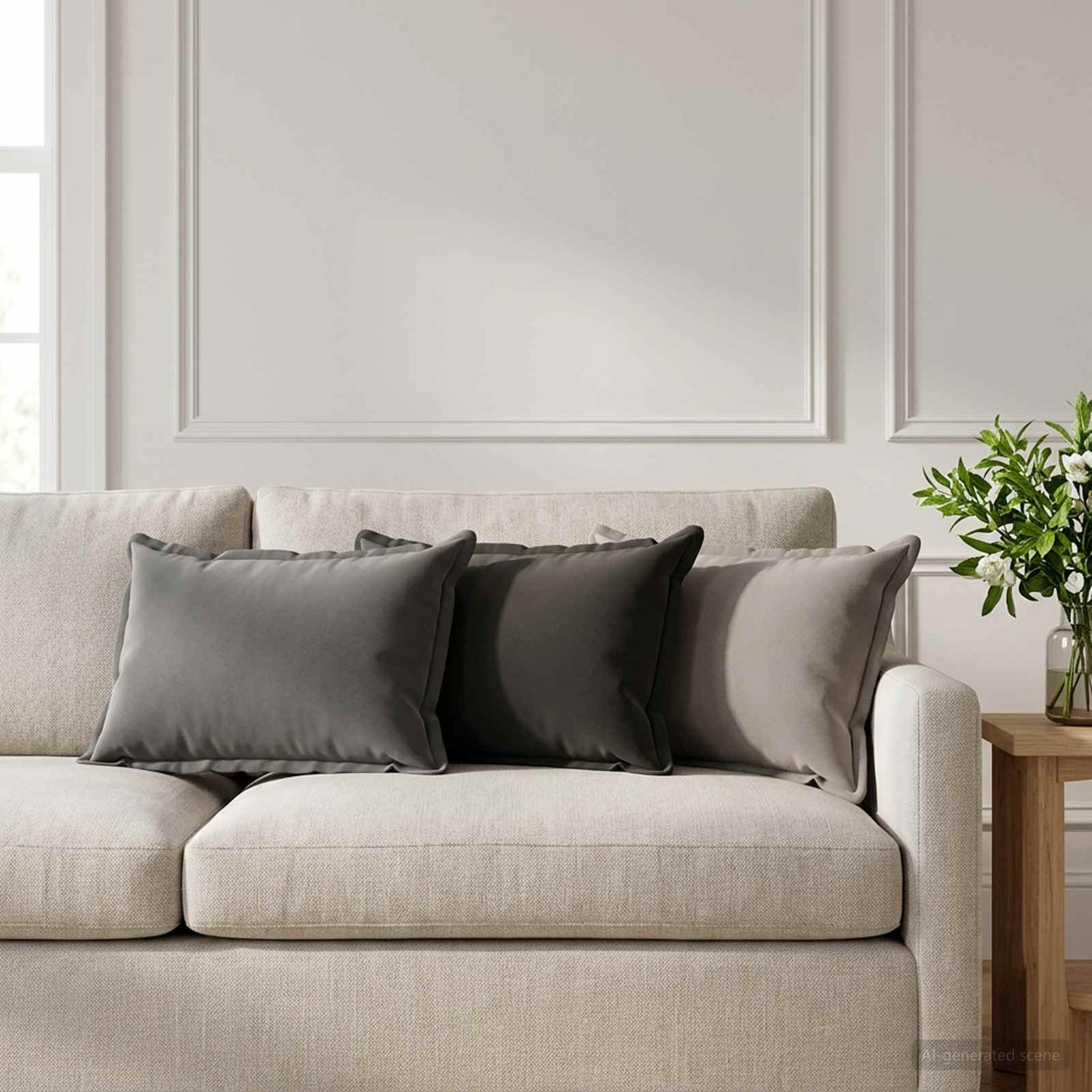 vidaXL Μαξιλάρι με μαξιλάρι HOUTEN 2 τμχ. Μαύρο Πολυεστέρας