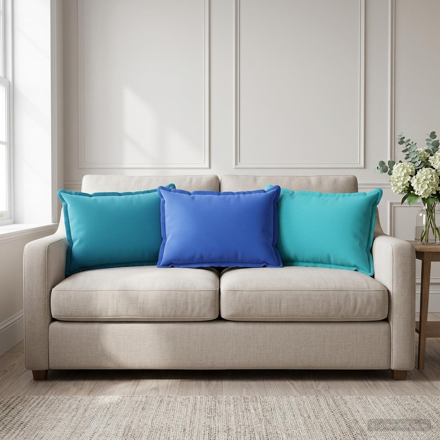 vidaXL Μαξιλάρι με μαξιλάρι HOUTEN 2 τμχ. Τιρκουάζ Πολυεστέρας