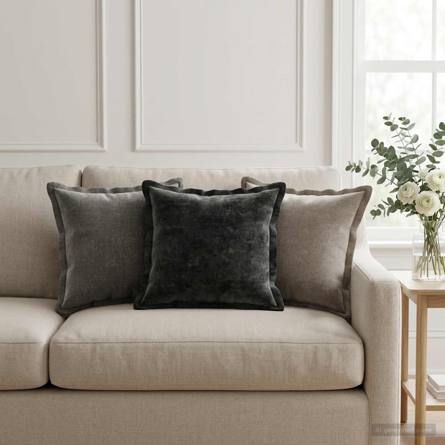 vidaXL Μαξιλάρι 2 τμχ. HOUTEN Ανοιχτό γκρι 30 x 30 cm Ύφασμα Chenille