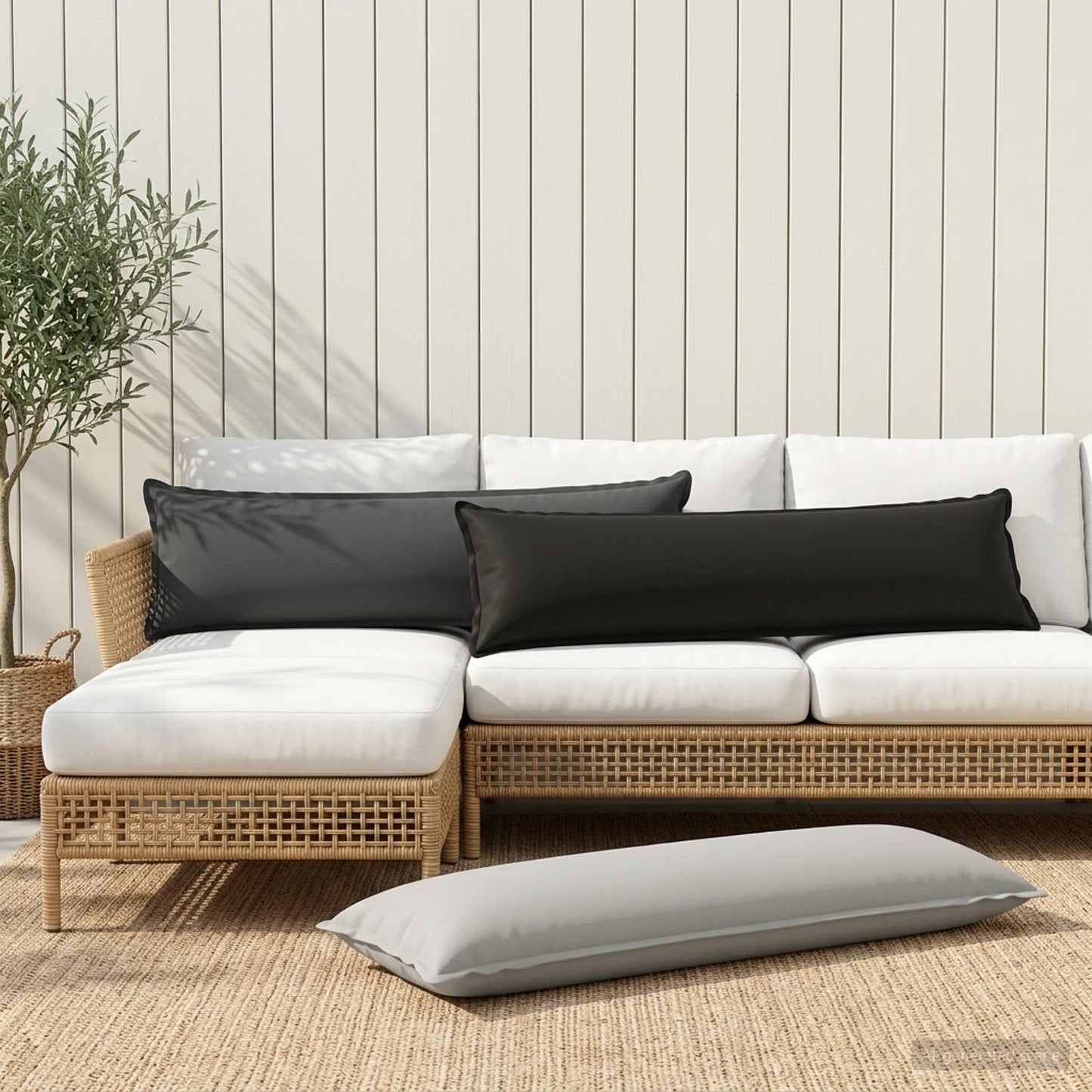 vidaXL Μαξιλάρι με μαξιλάρι HOUTEN Ανθρακί 40 x 145 εκ. Πολυεστέρας