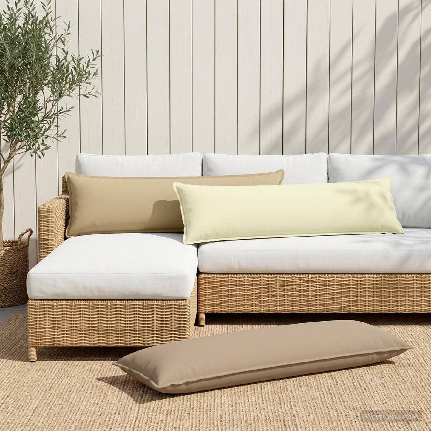vidaXL Μαξιλάρι με μαξιλάρι HOUTEN 2 τμχ. Taupe Πολυεστέρας