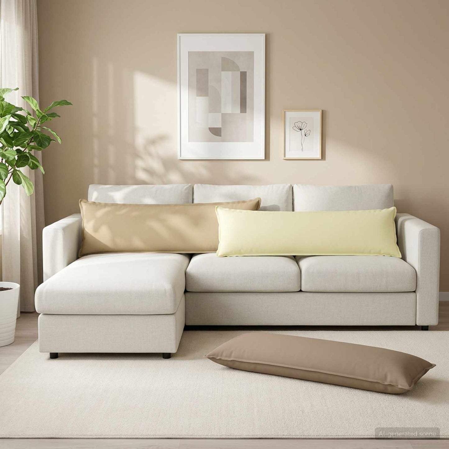 vidaXL Μαξιλάρι με μαξιλάρι HOUTEN 2 τμχ. Taupe Πολυεστέρας