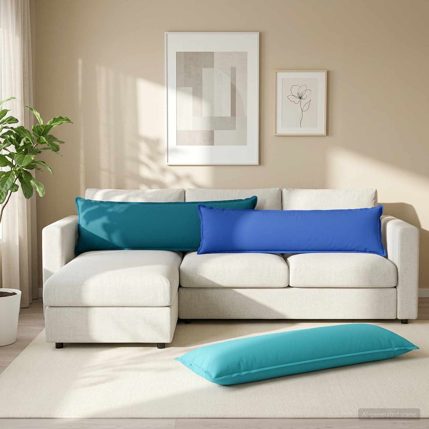 vidaXL Μαξιλάρι HOUTEN Βασιλικό Μπλε 40 x 145 εκ. Πολυεστέρας