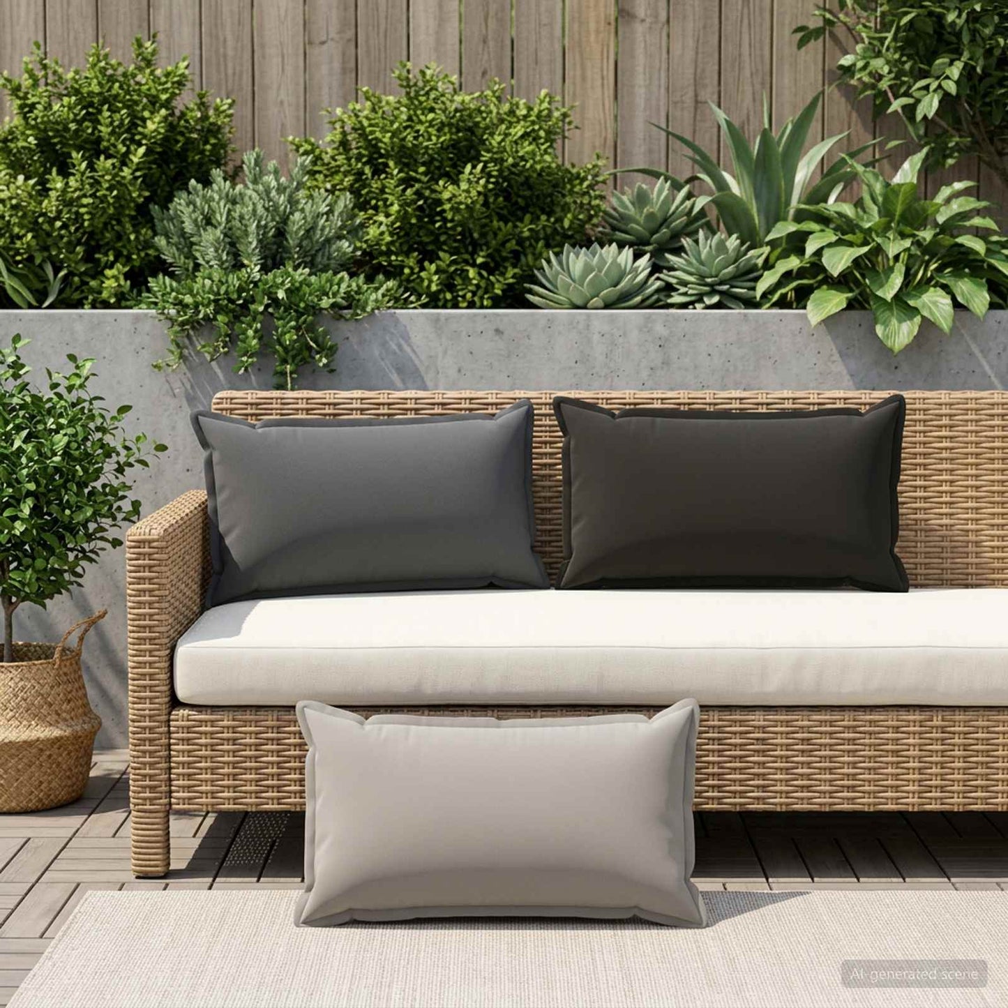 vidaXL Μαξιλάρι με μαξιλάρι HOUTEN 2 τμχ. Μαύρο Πολυεστέρας